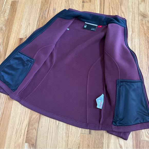 SPYDER Cable Knit Women's Maroon Sweater Jacket Full Zip, Size Medium - Picture 6 of 10